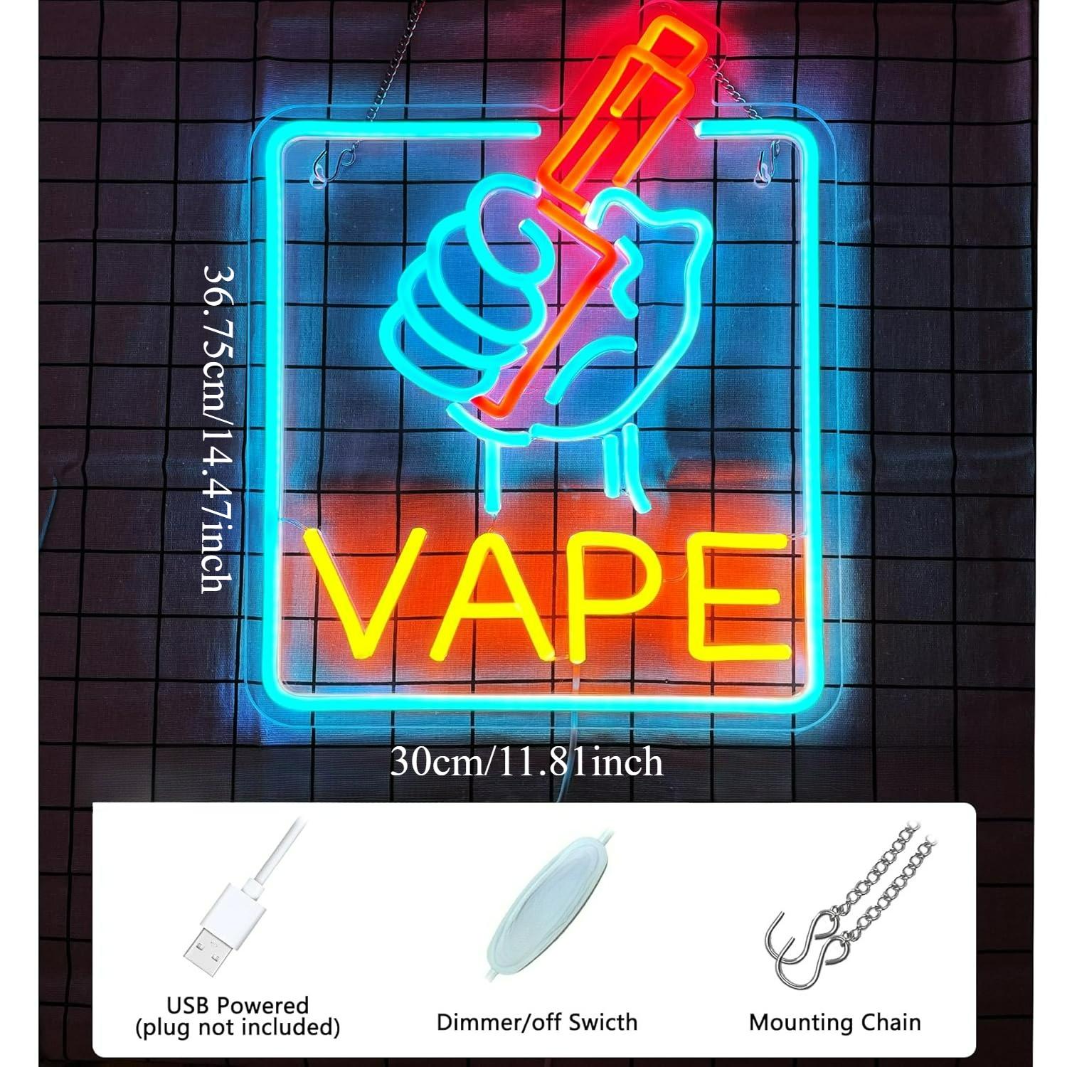 VAPE Neon Sign USB Dimmable LE - Vaping Store recension och pris